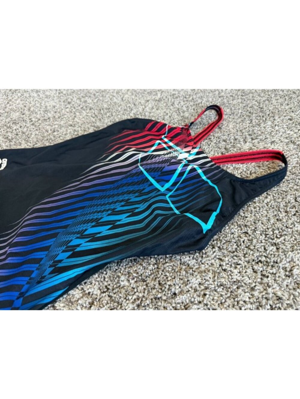 Arena Multicolor Optical Waves Pro Back One-piece Swimsuit Women's Size 38 (US 1 - Picture 3 of 8